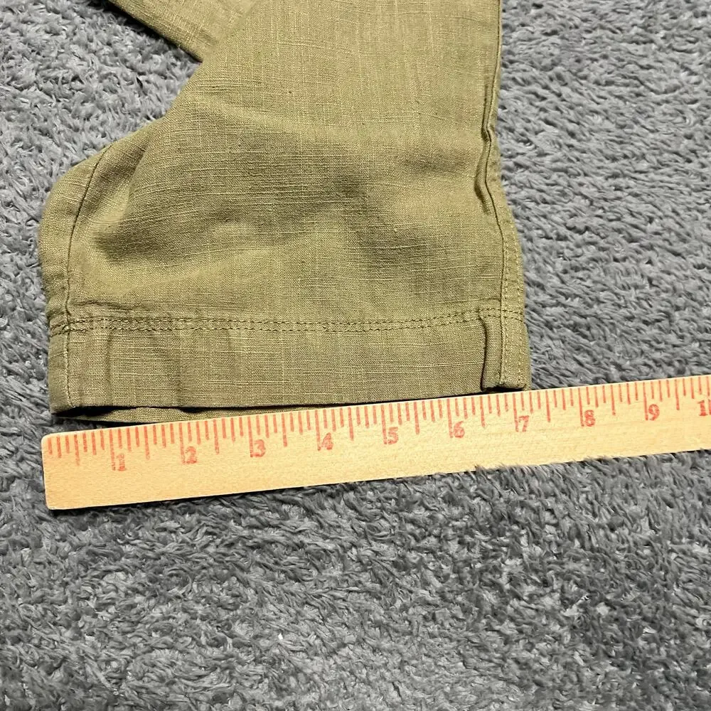 J. Crew Pants Womens 6 Petite Linen Blend Seaside Cargo Straight Utility Casual